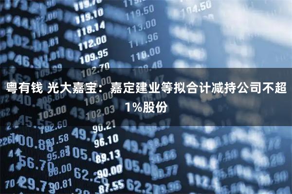 粤有钱 光大嘉宝：嘉定建业等拟合计减持公司不超1%股份